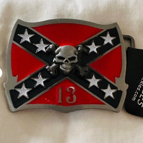 Rebel skull confederate flag belt buckle - Picture 1 of 2